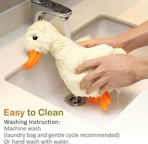 Miniatura 7 de Pawaboo Juguete de pato de felpa chirriante para perro, grande de 12 pulgadas, súper suave, juguetes para mascotas con forma de pato, sonajero de