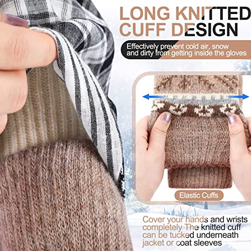 image for Vicenpal 3 Pairs Mittens for Women Cold Weather Winter Warm Lining Mit