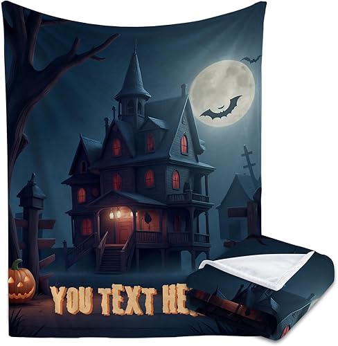 Manta de Halloween personalizada con calabaza, manta de franela suave, decoración de Halloween para sofá, sala de estar, dormitorio, regalos disponible en Yaxa Peru