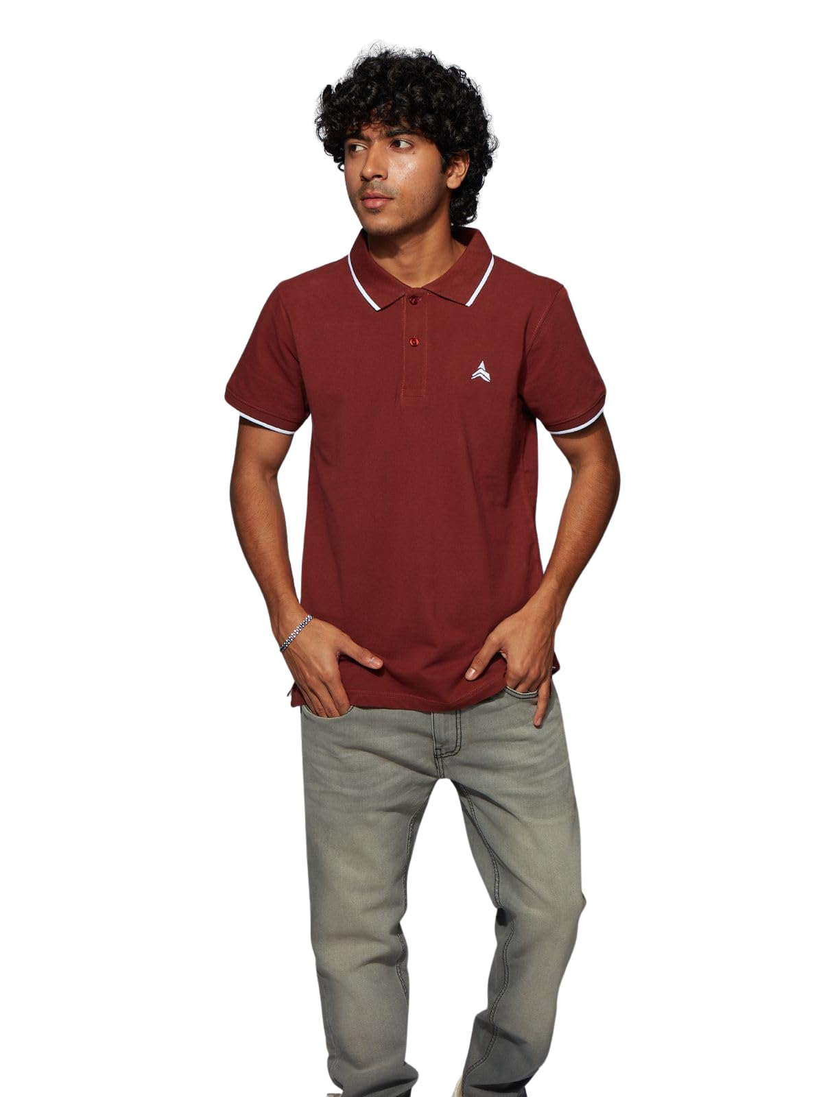 Men Color Block Polo Neck Cotton Blend Maroon T-Shirt | Casual Half Sleeve Stylish Regular Fit Polo T-Shirt for Men (in, Alpha, M, Regular, Standard, Maroon)-image-37