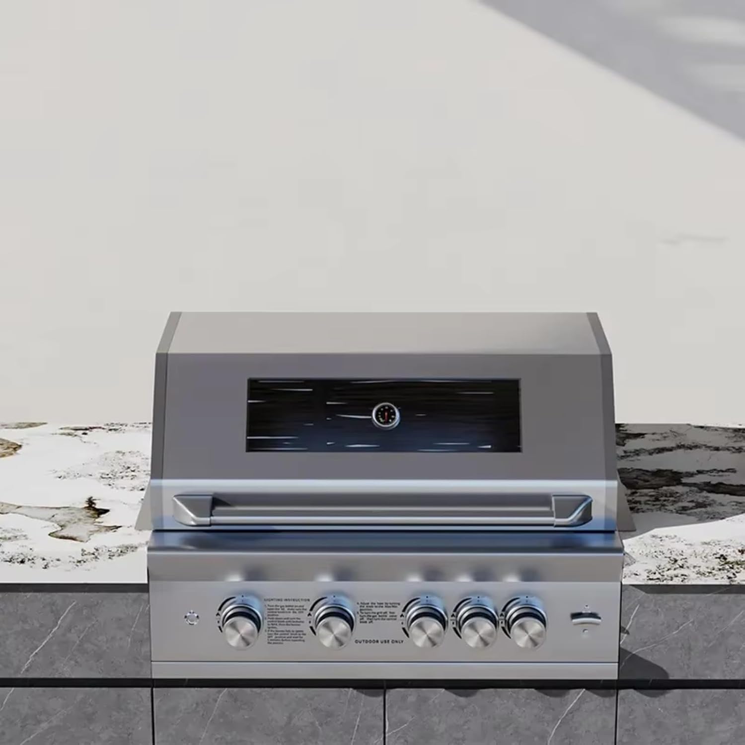 Outdoor Kitchen BBQ Island Portable Stainless Steel Luxurious Modular Outdoor Kitchen with Grill Refrigerator Sinks Lights