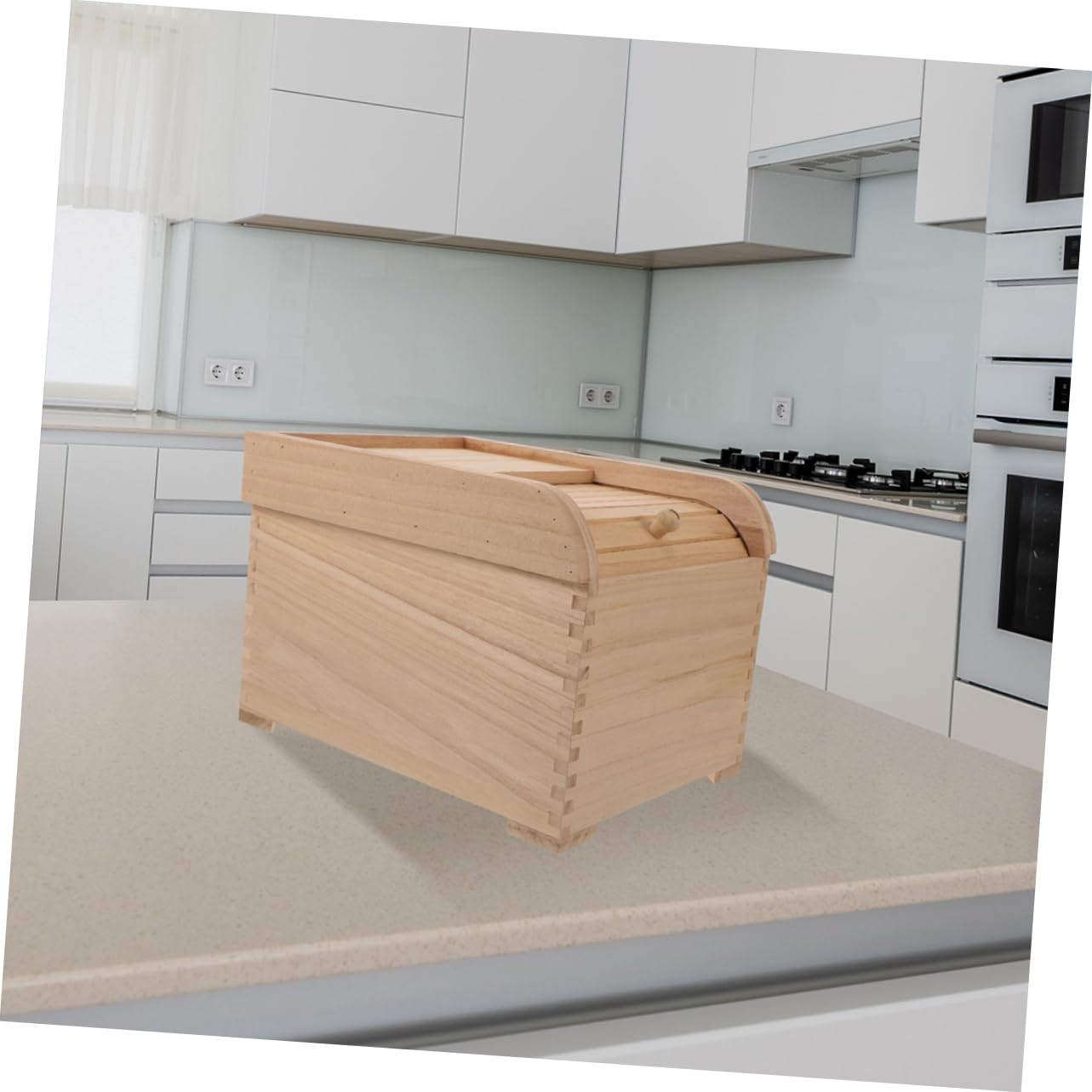 ABOOFAN Contenedor de Arroz de Madera Sellado Caja de Almacenamiento para Contenedor de Alimentos para Cocina Función Práctica para Organizar 1