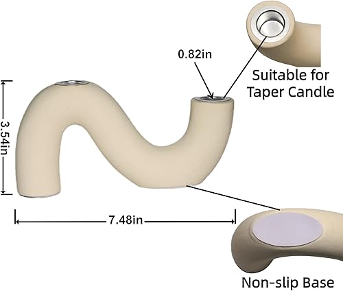 Miniatura 3 de Portavelas de cerámica, moderno candelabro cónico para mesa de comedor, mesa de centro de sala de estar, candelabro para 2 velas cónicas