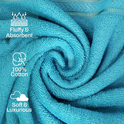 Image of Layers 100% Cotton Gym Towel | 380 GSM Quick Dry & Super Absorbent | Soft, Fade Resistant & Long Lasting | Gym, Yoga, Sports, Travel & Pool | 1 Piece for Men & Women | 50 x 100 cm - Blue
