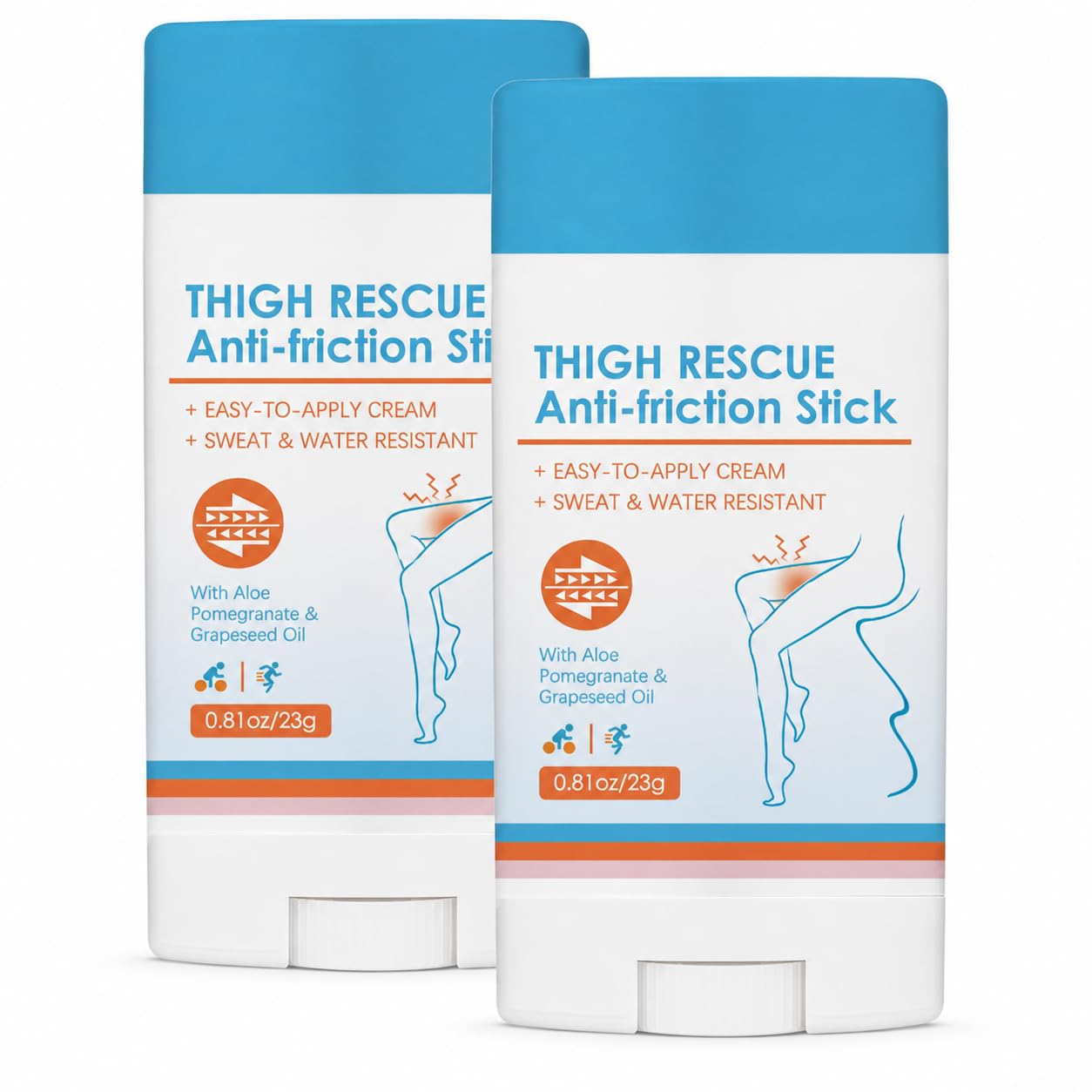 2PCS Anti Chafing Cream Stick, Anti Chafe Balm for Cycling & Running