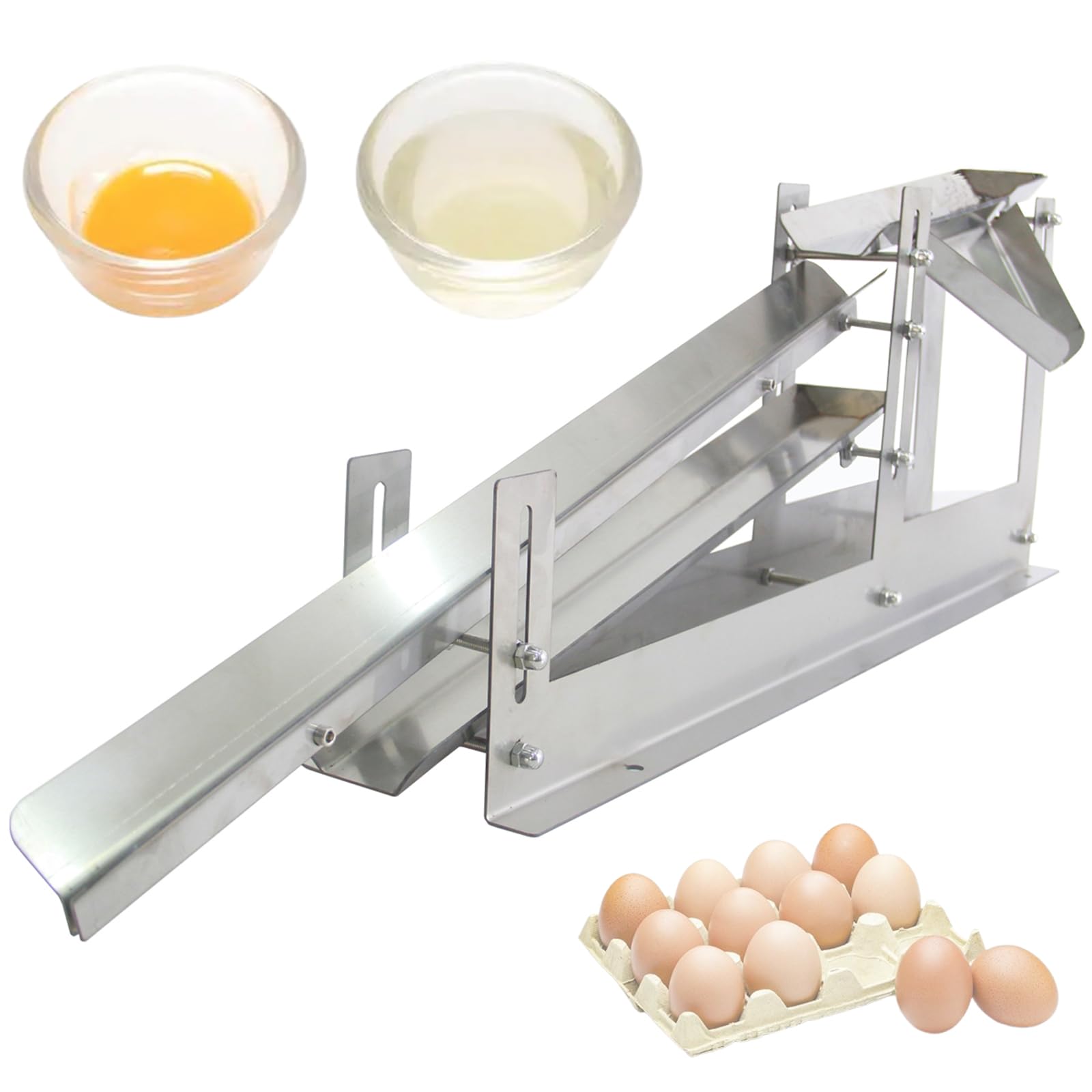 Eigelb Protein Separator Maschine Edelstahl 500-800 Eier/h Einstellbare Neigung & Trennspalt für Effiziente Eiweiß und Eigelb Trennung