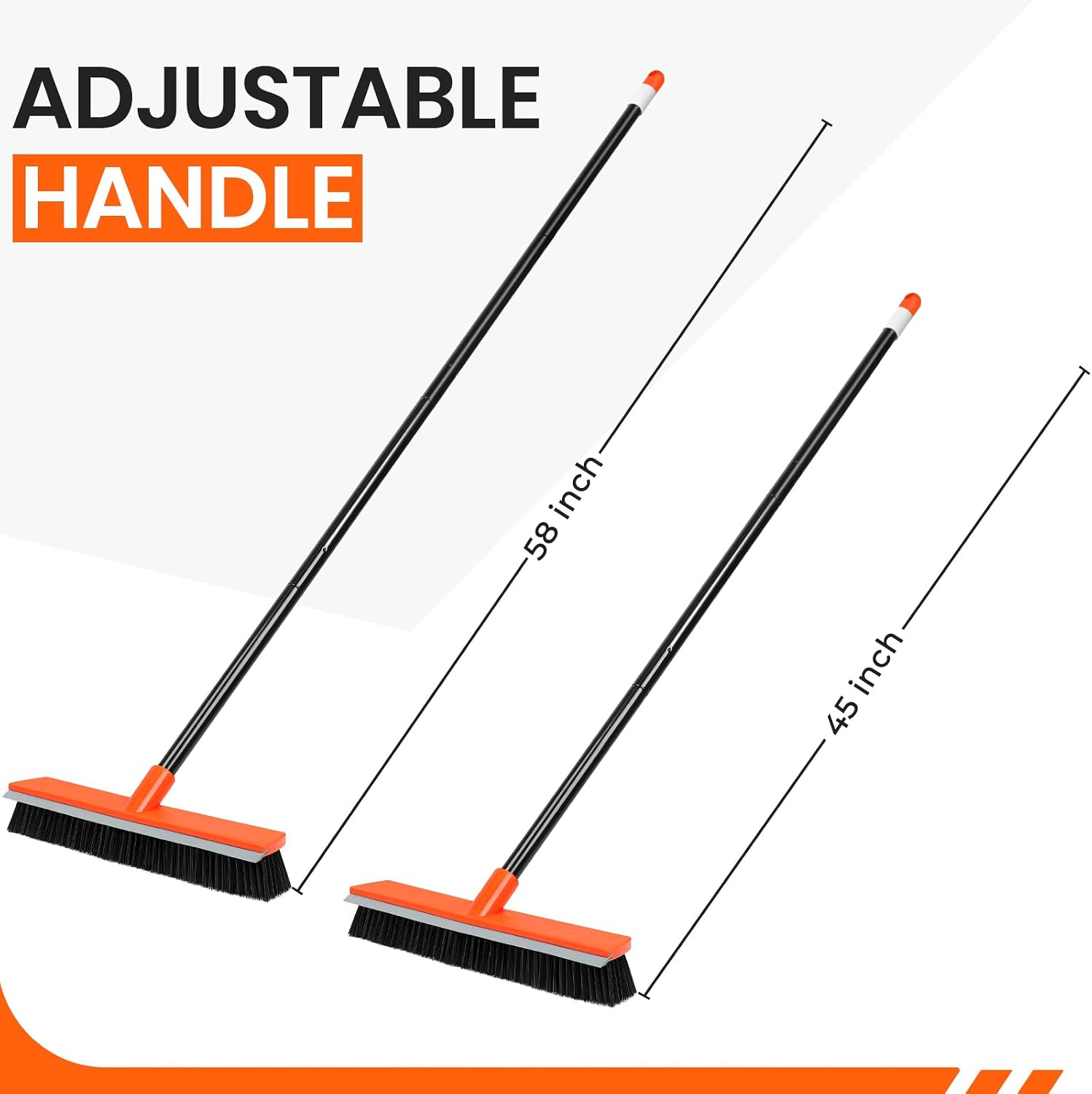 16 Inch Push Broom Heavy-Duty Outdoor Commercial Broom Brush