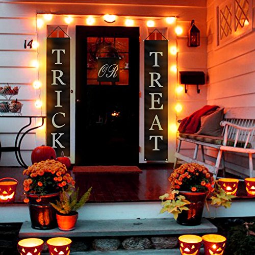 Partytalk 3Pcs Trick Or Treat Halloween Banner Outdoor, Halloween Hanging Sign For Home Office Porch Front Door Halloween Decorations #TOP5