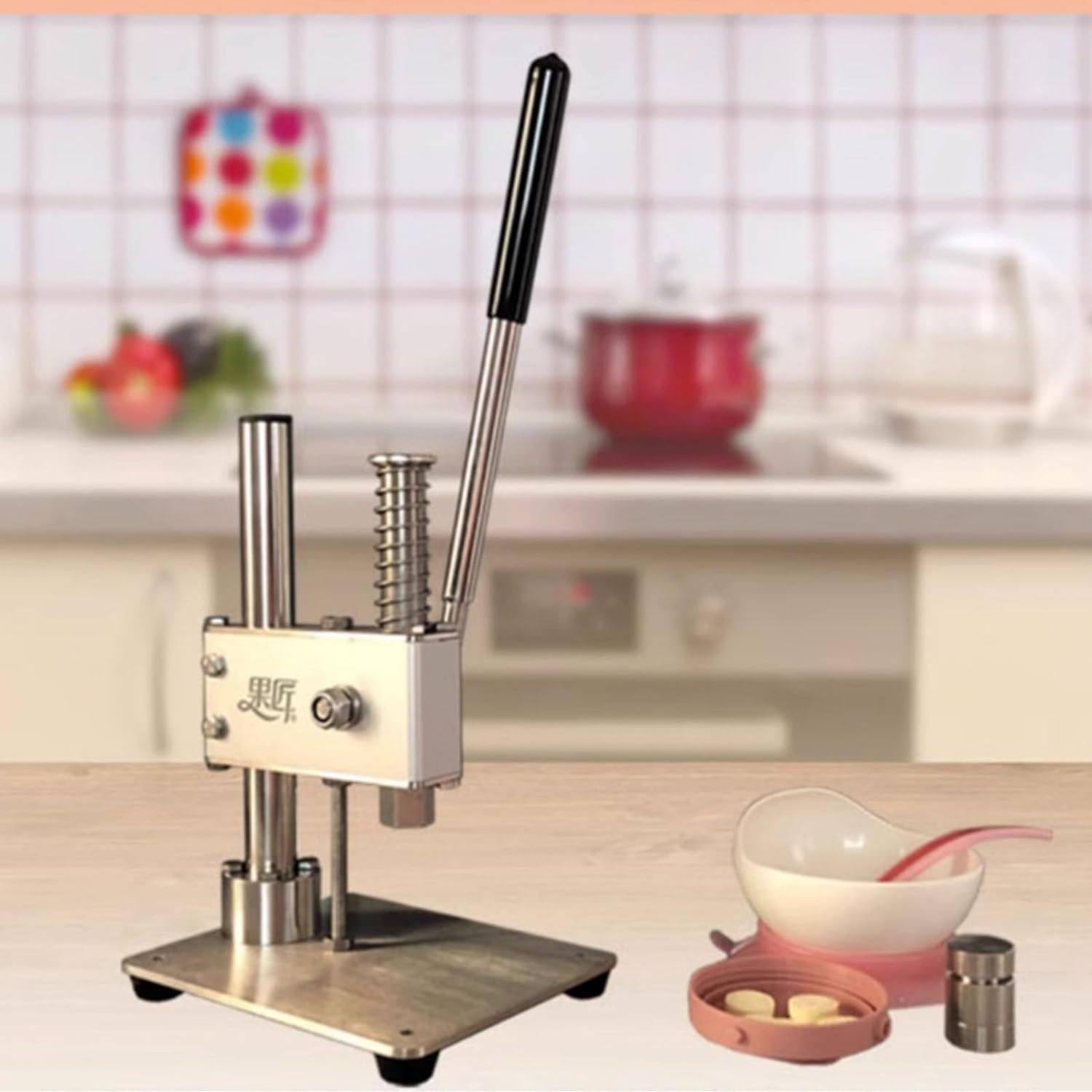 Máquina prensadora manual de tabletas,Máquina prensadora de pastillas Herramienta para hacer rodajas de azúcar Máquina moldeadora casera de tabletas de leche DIY