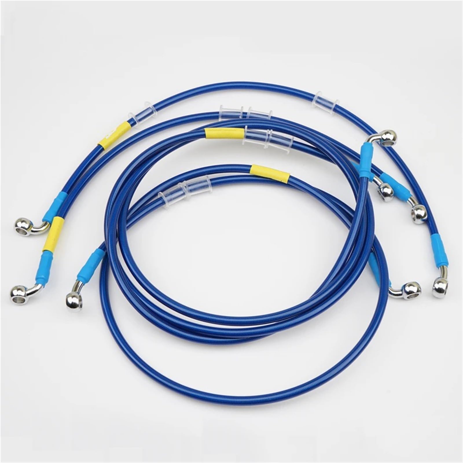Dźwignie hamulca do motocykla Niebieski Przewód Hamulcowy Przedni AN3 1/8" W Oplocie Stalowym, Tylny, Hydrauliczny, Do Motocykla, Przewód Olejowy 28 90 Stopni, M10 ATV, Pitbike(2400mm)