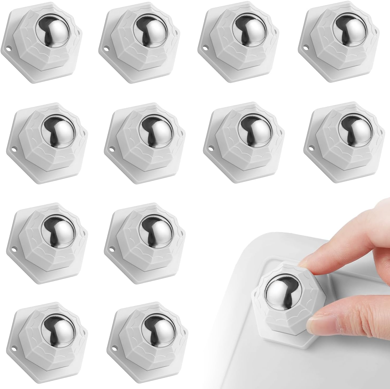 LEAZZLE 8 Stück Kugelrollen Schwerlast für Möbel Set, Universal 360