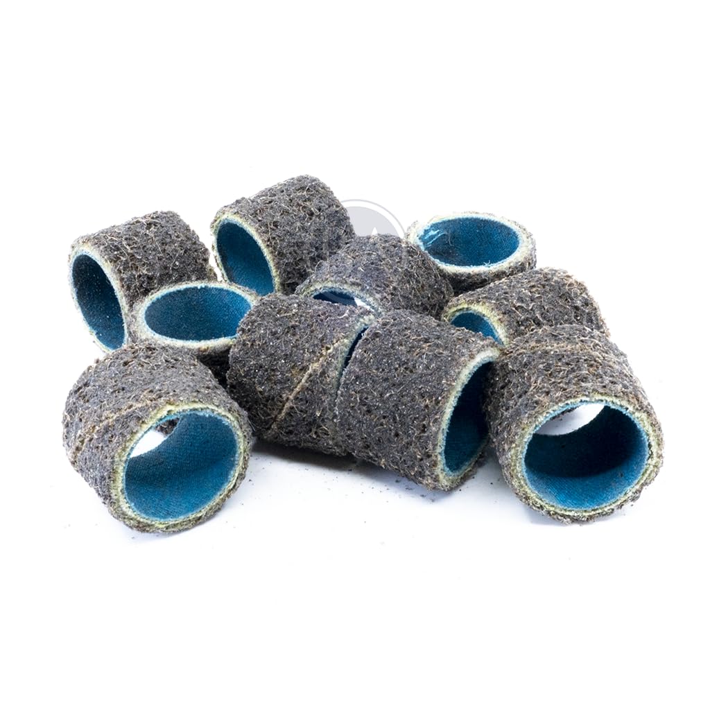 Benchmark Abrasives 1" x 1" Non Woven Surface Conditioning Sanding Bands, Spiral Bands Rotary Sander for Drill & Die Grinder, Metal Polishing Sanders for Woodworking Tool (10 Pack) - Medium