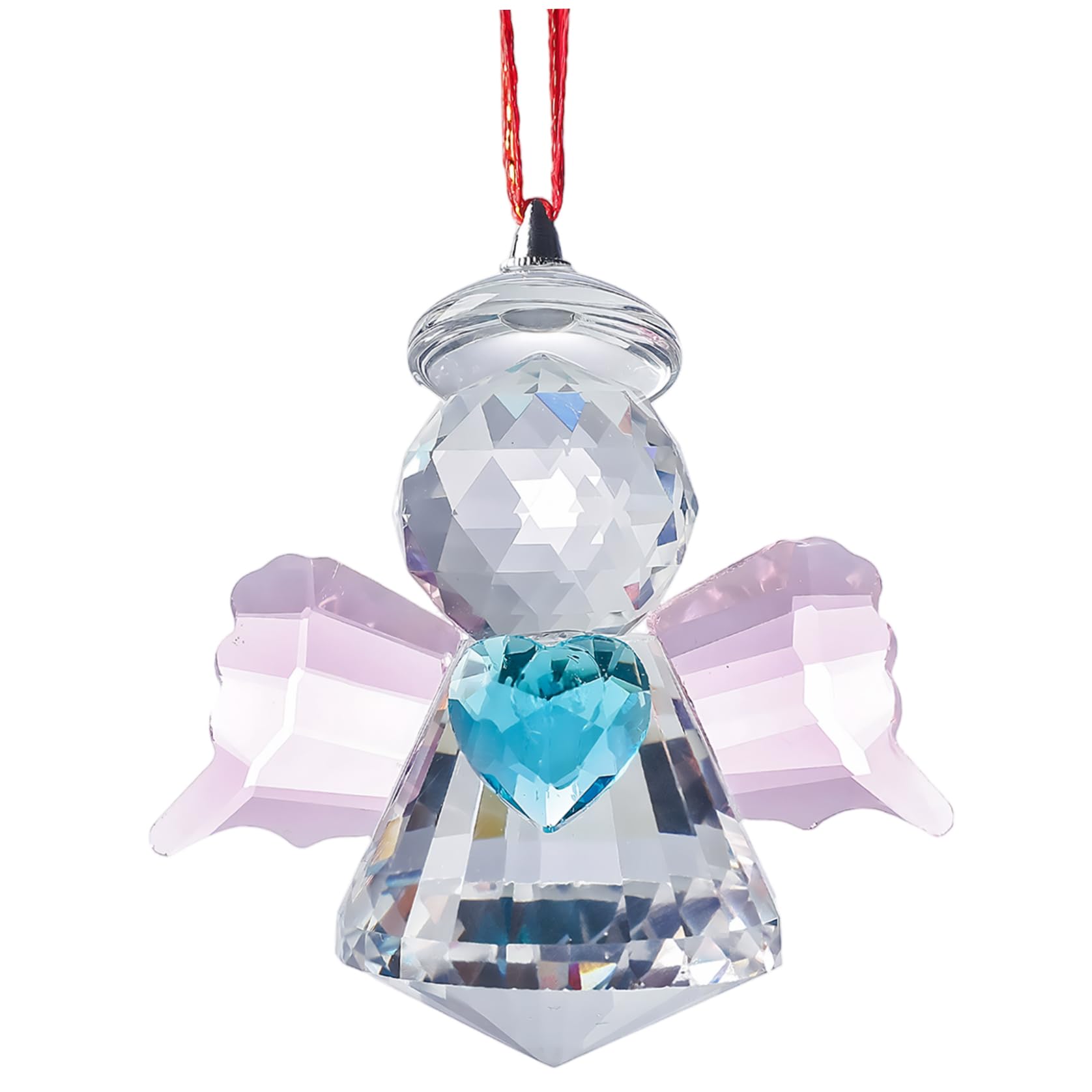 Ngbbby 1Pc Crystal Sun Catcher For Windows - Hanging Angel Ornaments With Prisms, Indoor Suncatchers That Create Rainbow Lights