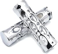 Vista 3 de HTTMT TRHB103-CD-1 pulgadas agujero de motocicleta cromado forma hueca 1 pulgada agarre de mano compatible con Nomad Drifter Vulcan 1600 2000 Harley
