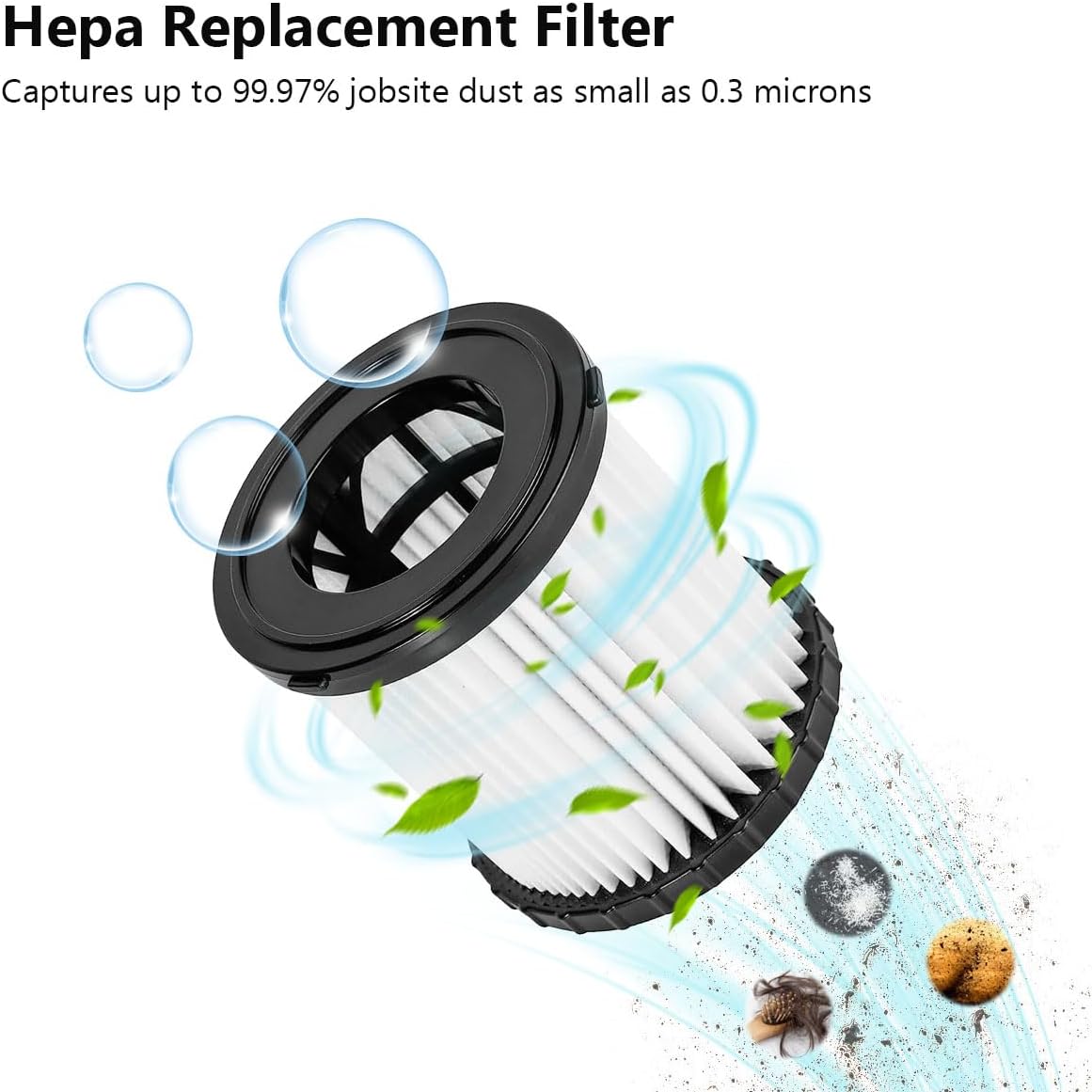 4 Pack DCV5801H HEPA Filter Compatible with DEWALT DCV581H and DCV580 Wet Dry Vacuum, Washable and Reusable Hepa Filter