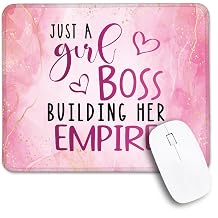 Just A Girl Boss Building Non-Slip Mouse Pad Gifts for Female Girl | Funny Pink Mousepad Present for Female Manager, Thank You Appreciation Gifts for Girl Boss Entrepreneur, Bosss Day Gifts