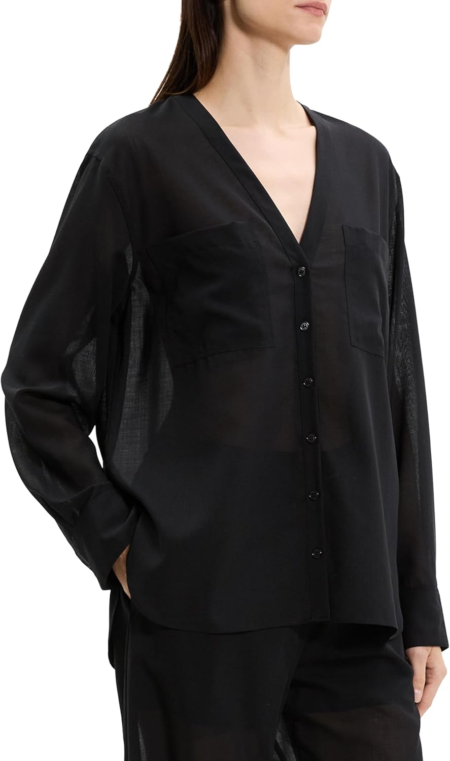 Theory Womens Os Nc Pkt Shirt - Image 2