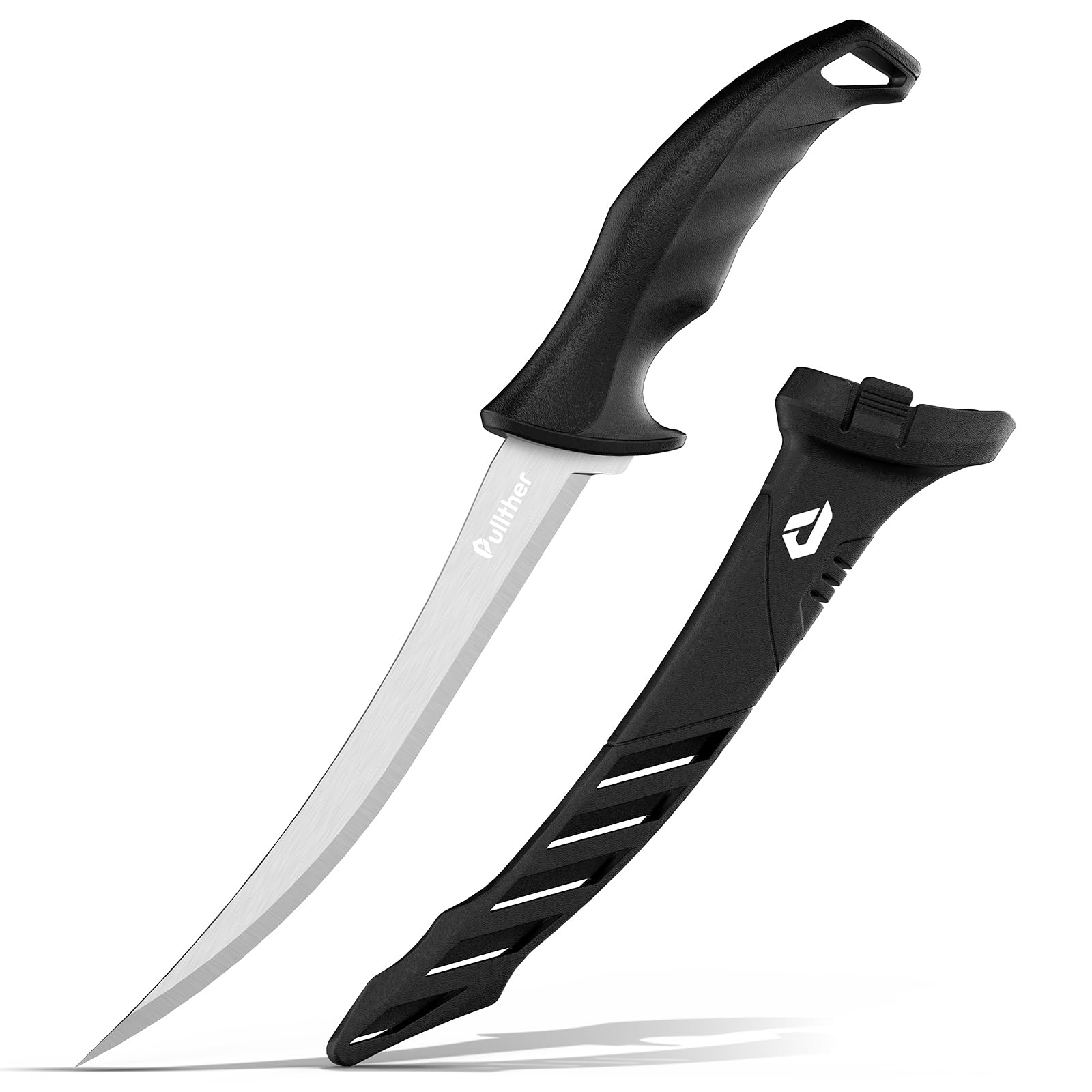 pullther Fishing Angelmesser,180mm Fischmesser mit rutschfestem Griff | Klingen aus Edelstahl, robust und langlebig. Rutschfester Griff für sicheres Arbeiten. Ideal zum Filetieren, Ausnehmen und Ou