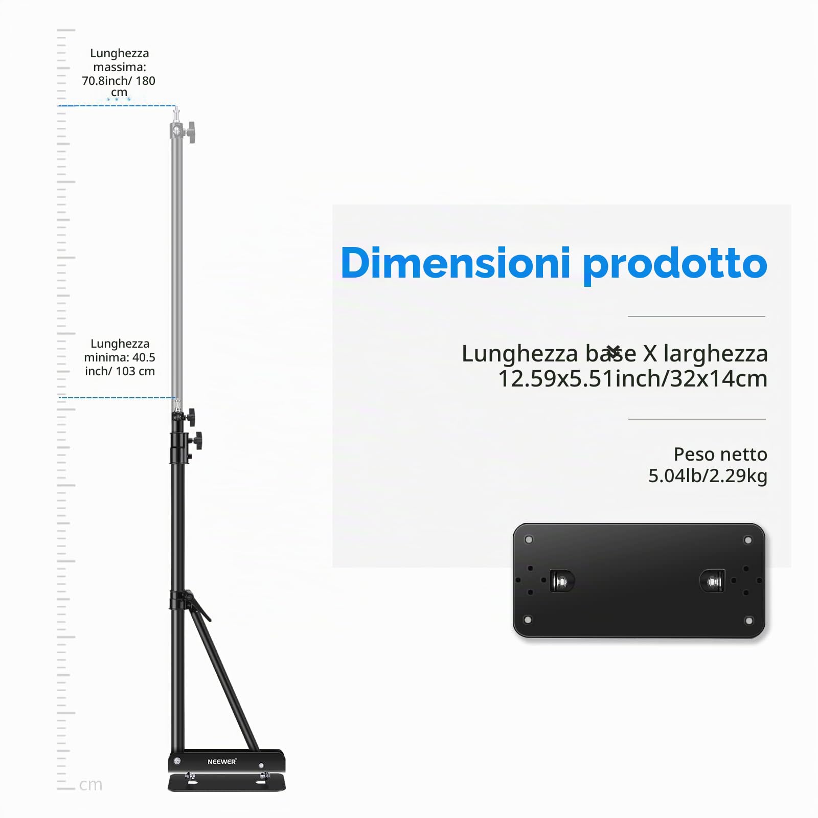 Neewer 2pz Braccio Asta di Supporto Triangolare per Montaggio a Parete di Strobi Monoluci Softbox Ombrelli Riflettori ECC, Flessibile Rotazione a 180°, Lunghezza Massima di 180cm (Nero)