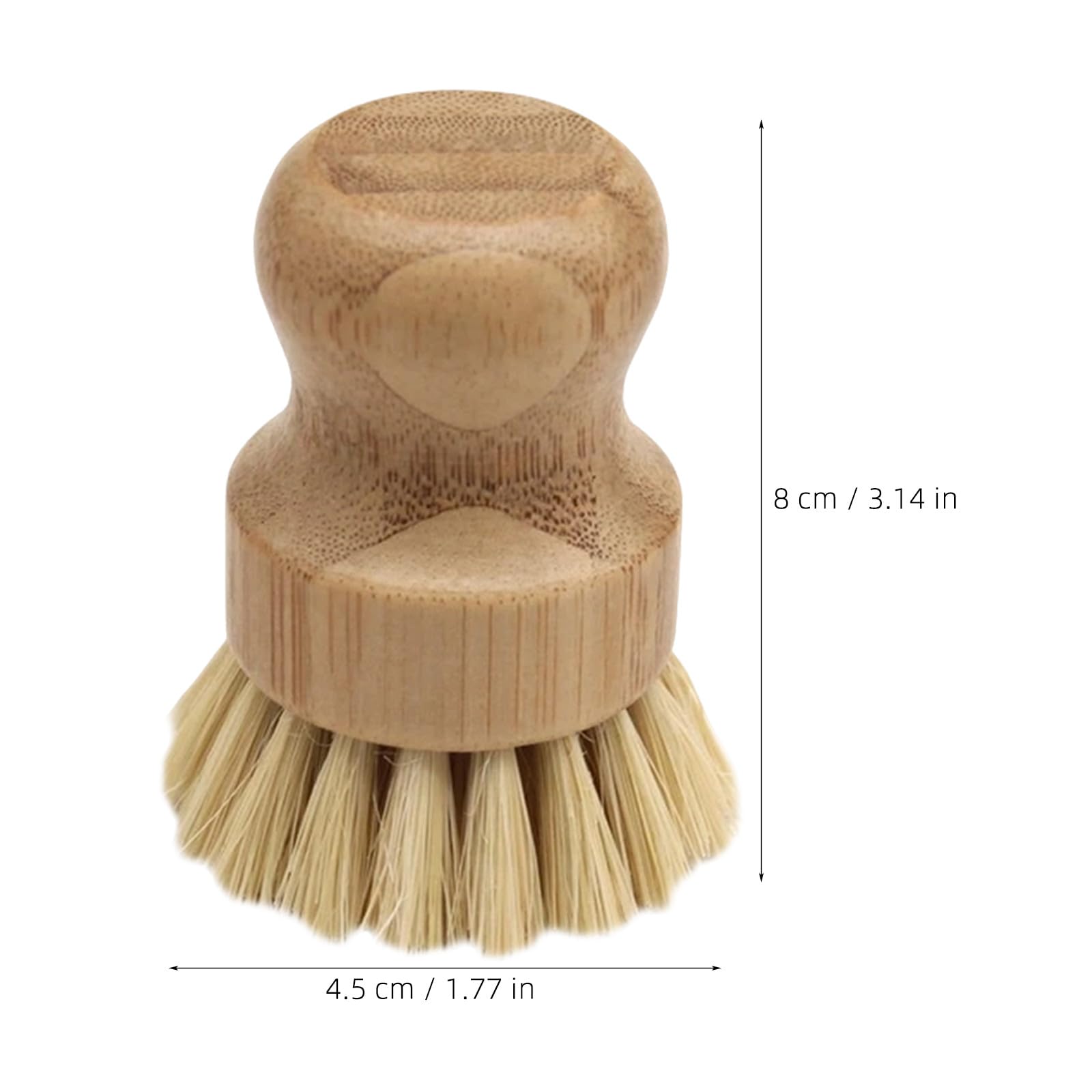 INOOMP Ensemble de 12 brosses à Vaisselle en Bois, Poils en sisal