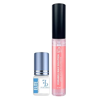 Elite Fast Eyelash Extension Glue + Max Solution Accelerator & Bonder/1 Sec Drying time/7-week Retention/Black Lash Adhesive/Fast-Acting Adhesive Booster and Activator with Sealer Effect
