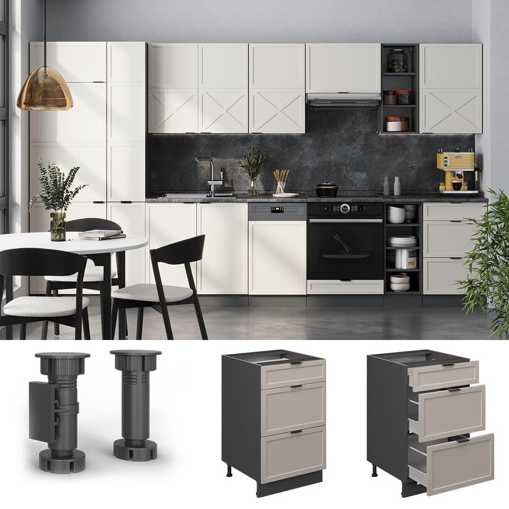 Vicco Szafka dolna do kuchni "Fame-Line", GreyBeige/Antracyt, 50 cm