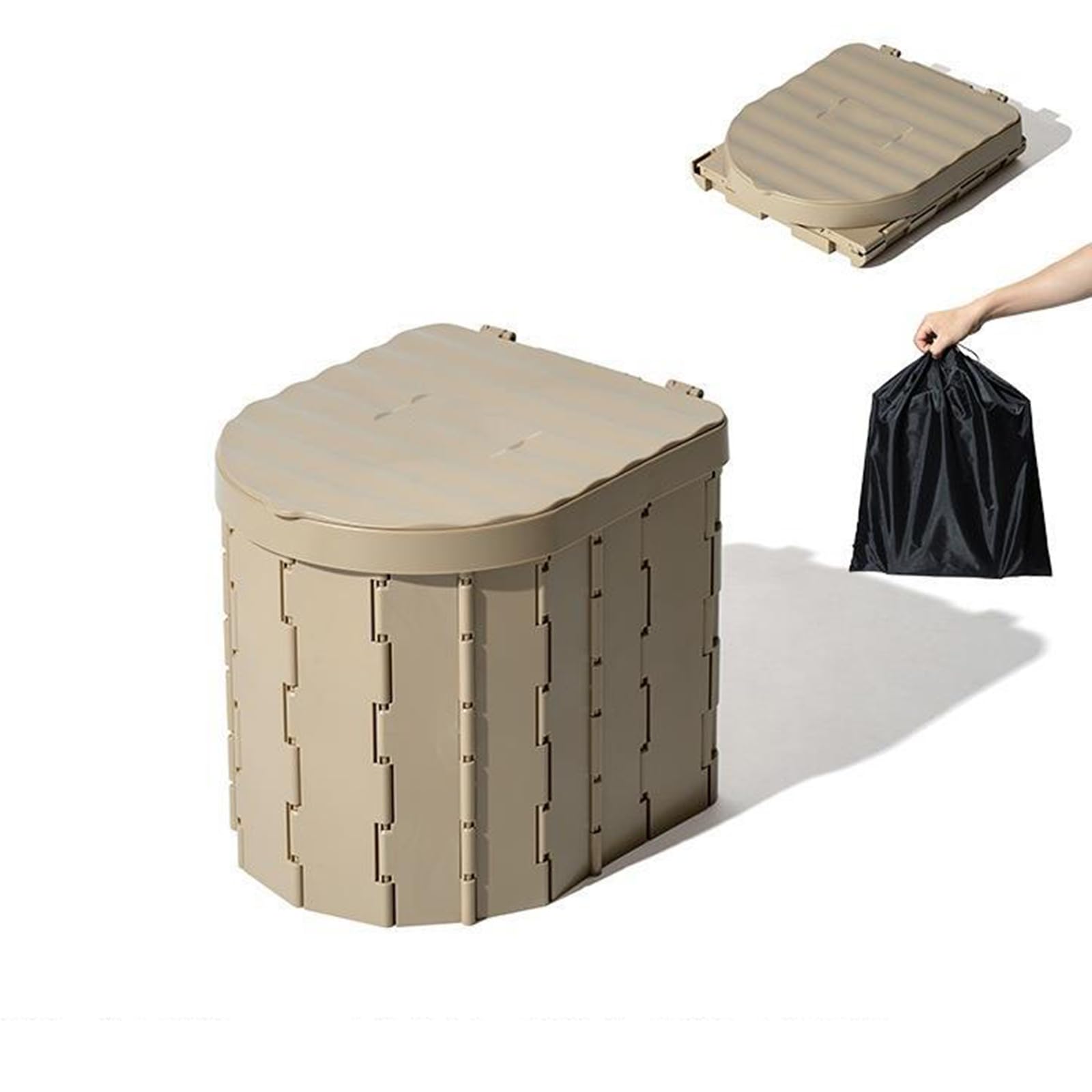 Campingtoilette Faltbar Klappbare Camping Toilette Reisetoilette Wc Mit 1 Rollen Biologisch Abbaubaren Müllbeutel Mobile Campingklo Für Draußen Oder Drinnen Faltbares Töpfchen Für Autocamping