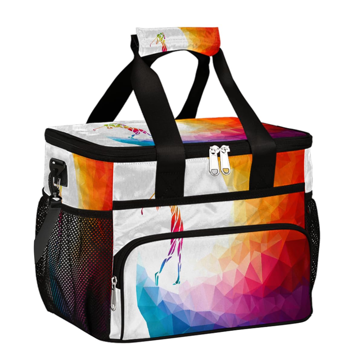 Mexpekil Borsa termica riutilizzabile a prova di perdite, per golf, sport, picnic, golf, sport, borsa termica per donne, uomini, lavoro, campeggio, spiaggia, ufficio, 24 lattine, 15 l