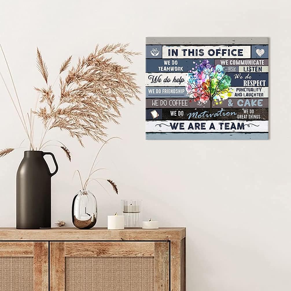 Inspirational Wall Art For Office Motivational Quotes Wall Decor We Are A Team Framed Canvas Wall Art Modern Office Wall Decor Office Size , 24x20 Inch: Posters & Prints