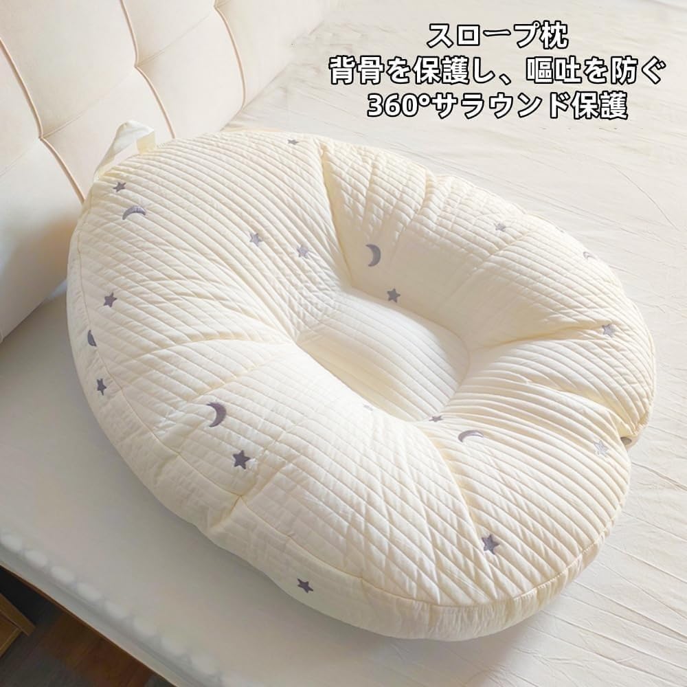 赤ちゃん用寝かしつけ枕 授乳枕 授乳枕 嘔吐防止 傾斜枕 A型 新生児用 授乳クッション 用 寝床 授乳パッド 【グラフィック】 、ベビ