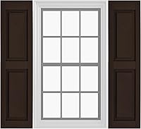 Vista 17 de Persianas de vinilo de panel elevado (1 par) 12 x 31 pulgadas - Cielo nocturno azul marino Persianas exteriores Incluye accesorios de montaje