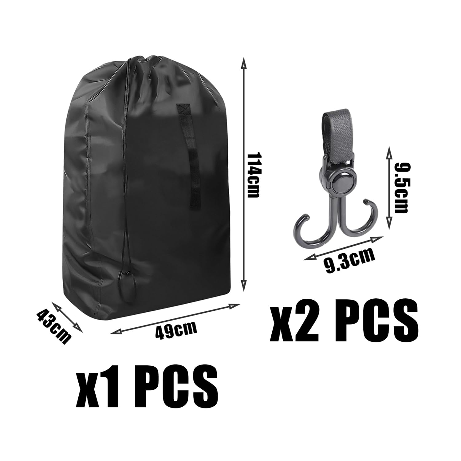sac de voyage pour poussette d'avion, portable, 114 x 49 x 43 cm