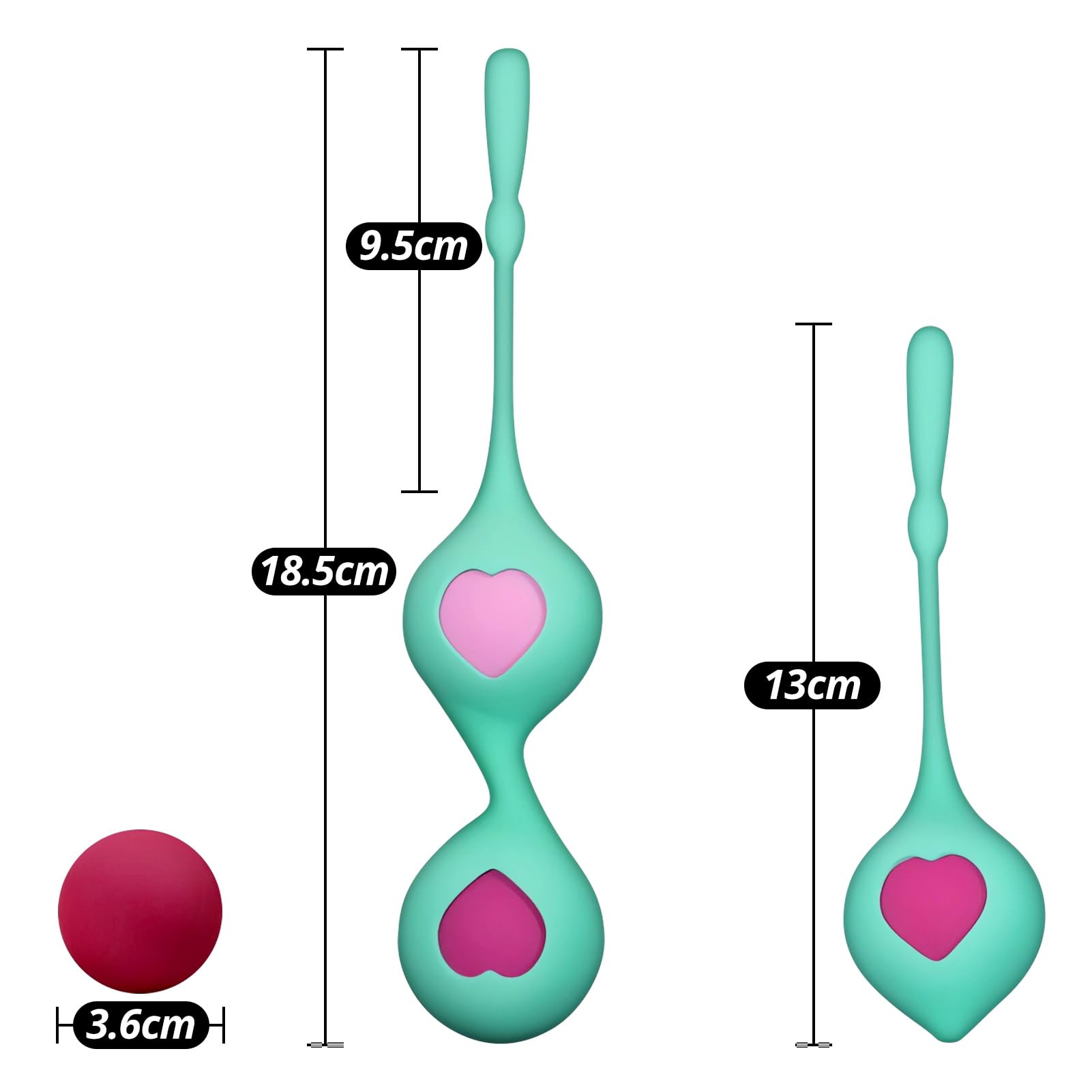 SXOVO Palline Vaginali - Palline di Kegel con Sfera Traballante Incorporata per Migliorare gli Esercizi di Kegel, 2 Manicotti in Silicone + 4 Kegel Balls Donna Intercambiabili di Diverso Peso