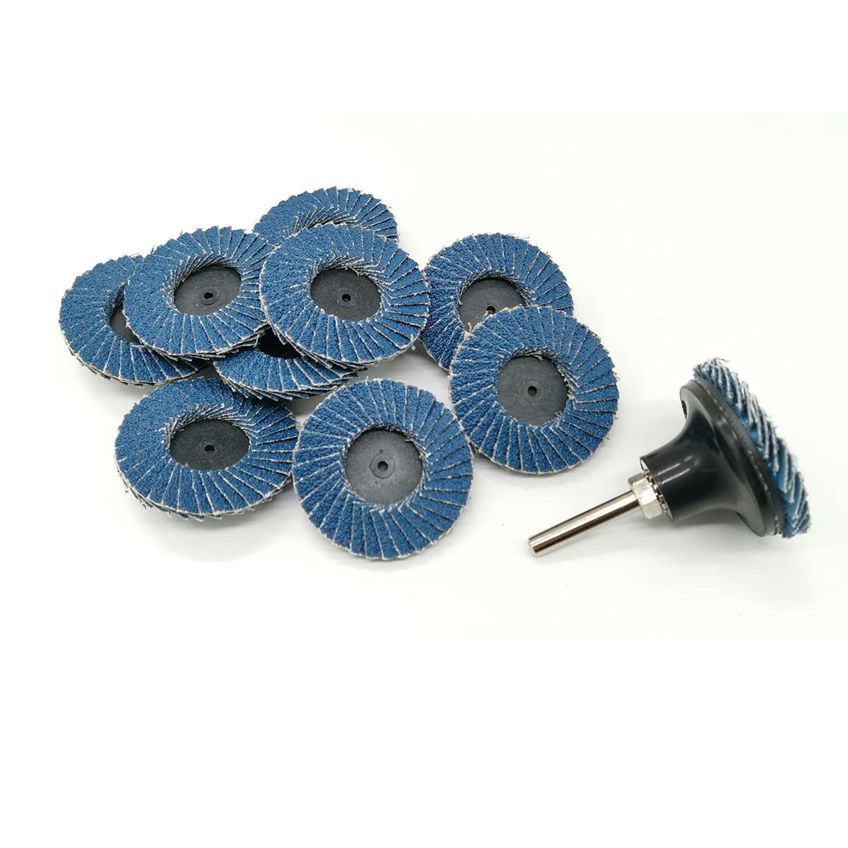 Tshya Lot de 24 disques à lamelles de 5,1 cm avec support de 6,35 mm, accessoires de meuleuse T27 en oxyde de zirconium plat grain 36 pour préparation de surface (grain 36)