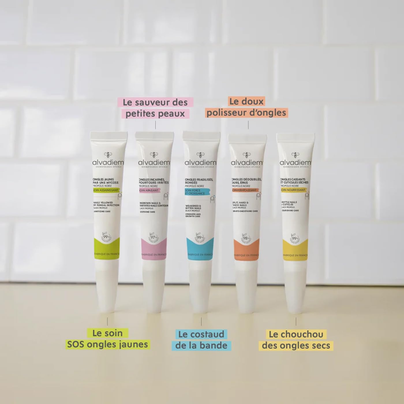 Alvadiem | Soin Ongles Kérato-Lissant à la propolis noire | Ongles durs, épais, psoriasis | Affine & restructure les ongles durs & épais | Lutte contre l’oxydation | Fabriqué en France | 10ml
