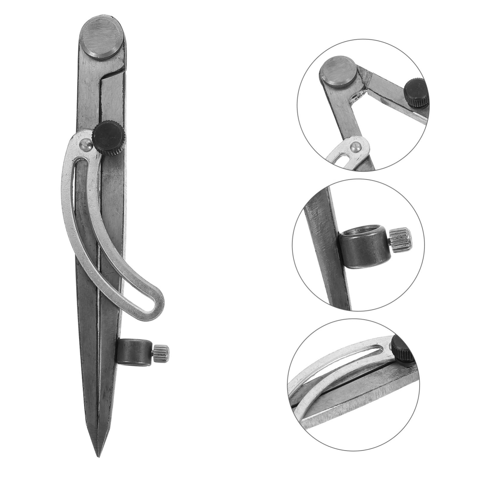 5 Pièces Jauge De Marquage Compas Boussole Multifonction En Cuir Boussole Pour Le Travail Du Bois Boussole à Ressort Jauges De Traçage Portables Outil Diviseur Silver Acier Carbone