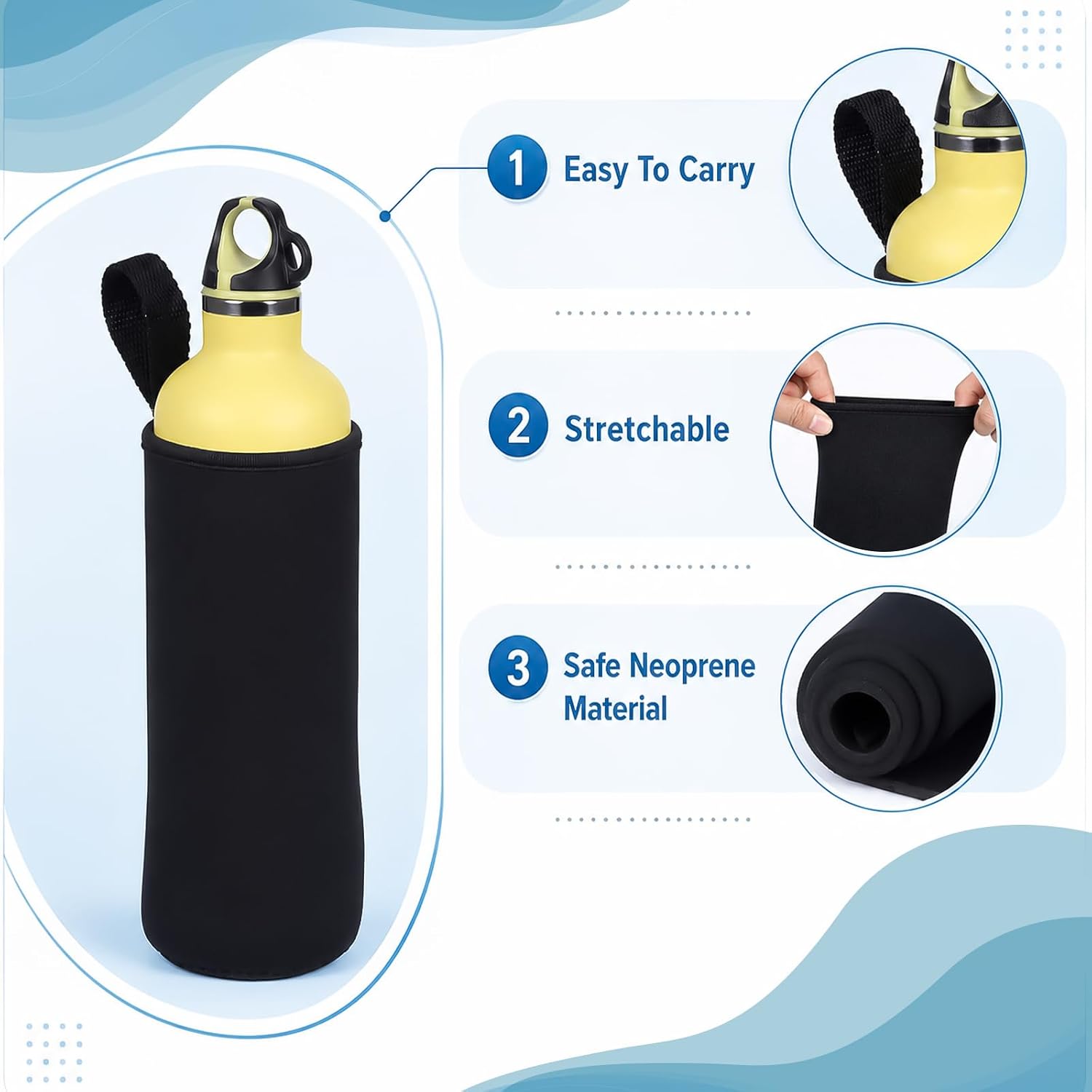 1000ml/33.8oz Water Bottle Covers, 2Pcs Water Bottle Sleeves image 3