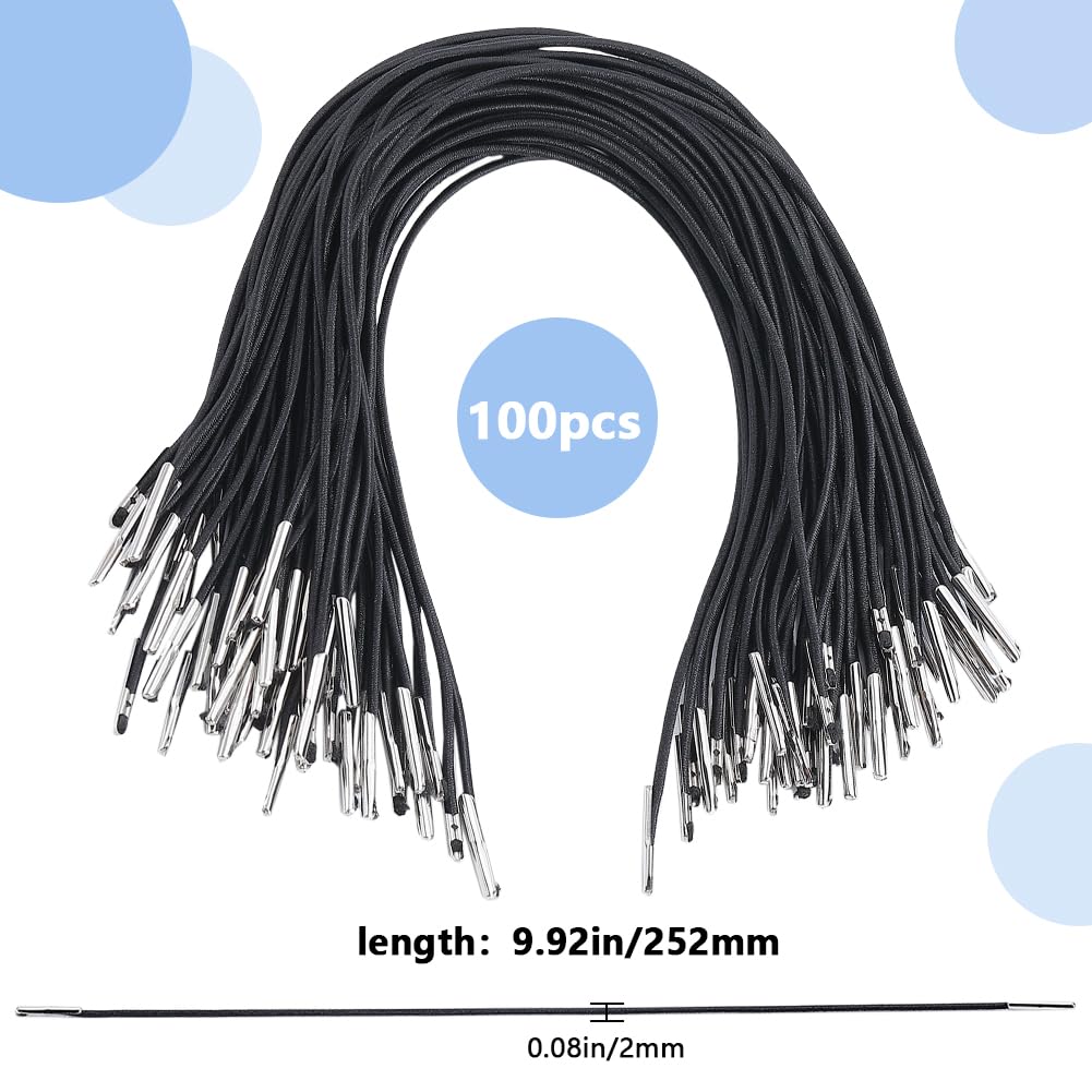 BENECREAT 100 Pcs Cordon Barbelé Élastique, 26cm Cordon Élastique Plat Noir Bande à Boucle Extensible, Sangles Élastiques avec Extrémités de Barbes en Métal pour Chapeau de Fête, Reliure de Livre BENECREAT 100 Pcs Cordon Barbelé Élastique, 26cm Cordon Élastique Plat Noir Bande à Boucle Extensible, Sangles Élastiques avec Extrémités de Barbes en Métal pour Chapeau de Fête, Reliure de Livre
