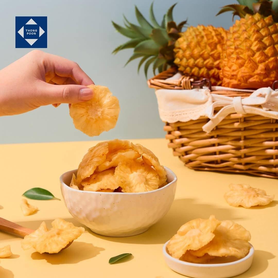 Natural Dried Pineapple – Premium Quality, Naturally Sweet & Juicy, Soft & Chewy, Gluten-Free, Vegan, Healthy Snack Option, High in Vitamins, 21OZ (600gram) – Authentic Taste of Thailand (Pack of 6)