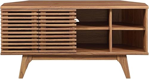 Miniatura 4 de Modway Render - Soporte moderno de mediados de siglo de perfil bajo de 46 pulgadas para TV en Wal