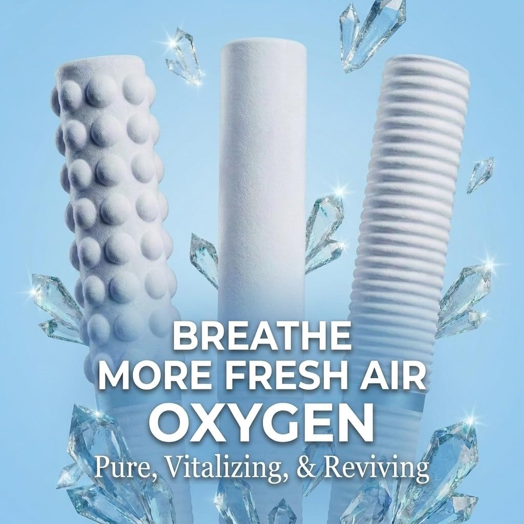 Preium QuitGo Oxygen Smokeless Air Inhaler - Non-Electric, Nicotine-Free Oral Fixation Stick with 3 Interchangeable Bite Tips, Natural Essential Oils, 4 Flavors Available (Oxygen)