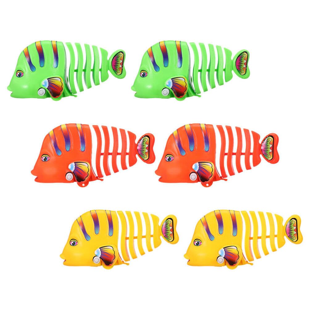 Vaguelly Wind-up Bath Toys for Toddlers - Clockwork Swinging Cartoon Fish Toy Enhances Hand-Eye Coordination and Party Fun