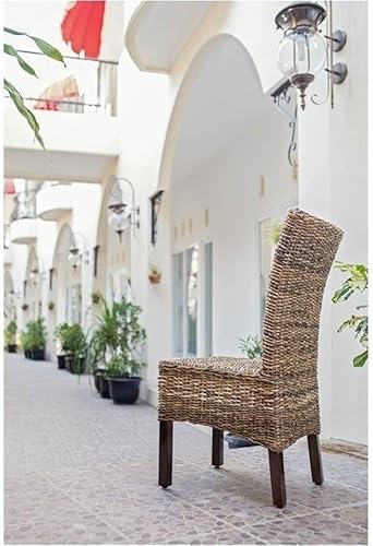 Miniatura 4 de Pemberly Row Coastal WickerRattan Silla de comedor en marrón (juego de 2)
