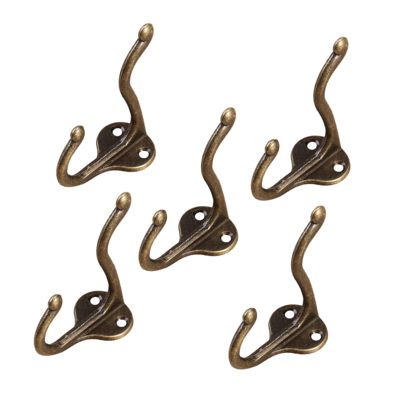 WOONEKY 15piezas Ganchos Retro De Pared Para Ropa Toallas y Accesorios Diseño Vintage De Doble Orificio Fácil Instalación Para Hogar y Oficina