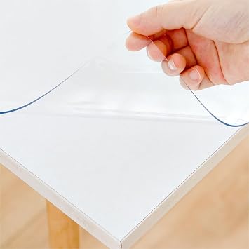 42 x 72 Inch Clear Table Cover Protector, Clear Table Protector for Dining Room Table, 1.5mm Plastic Table Cover, Waterproof Table Pad for Kitchen, Office
