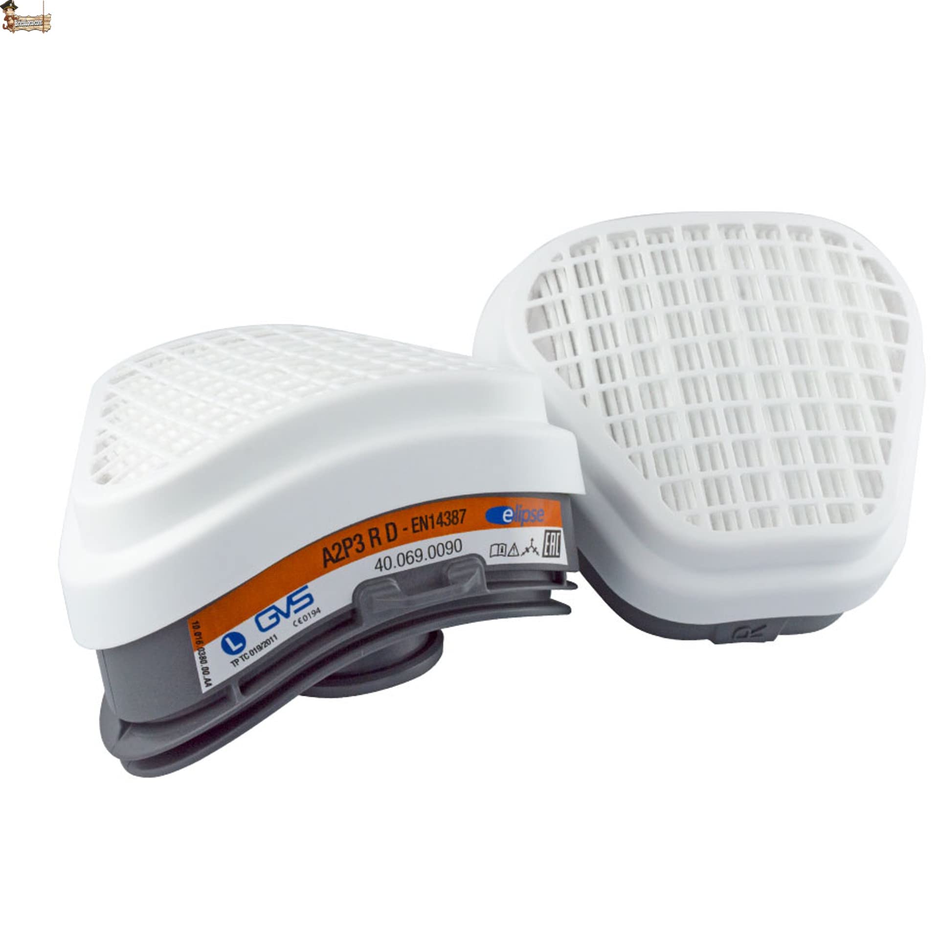BricoLoco.com Máscara protección con filtro combinado A2P3 contra partículas de polvo y vapores. Trabajo profesional. Antipolvo. Fitosanitarios, pintura. (Máscara con 2 filtros)