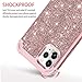 LONTECT Compatible iPhone 11 Pro Max Case Glitter Sparkle Bling Heavy Duty Hybrid Sturdy High Impact Shockproof Protective Cover Case for Apple iPhone 11 Pro Max 6.5 2019, Shiny Rose Gold