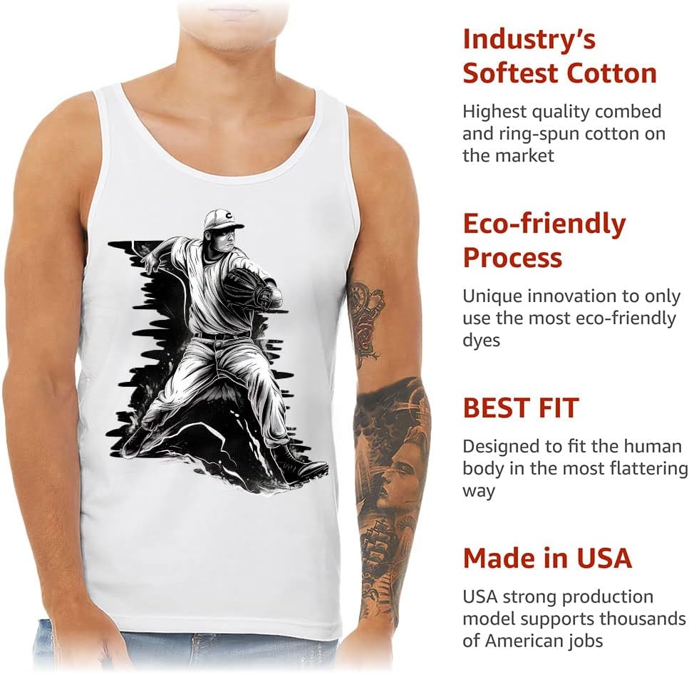 Baseball Design Tank - Cute Art Workout Tank - Cool Graphic Jersey Tank