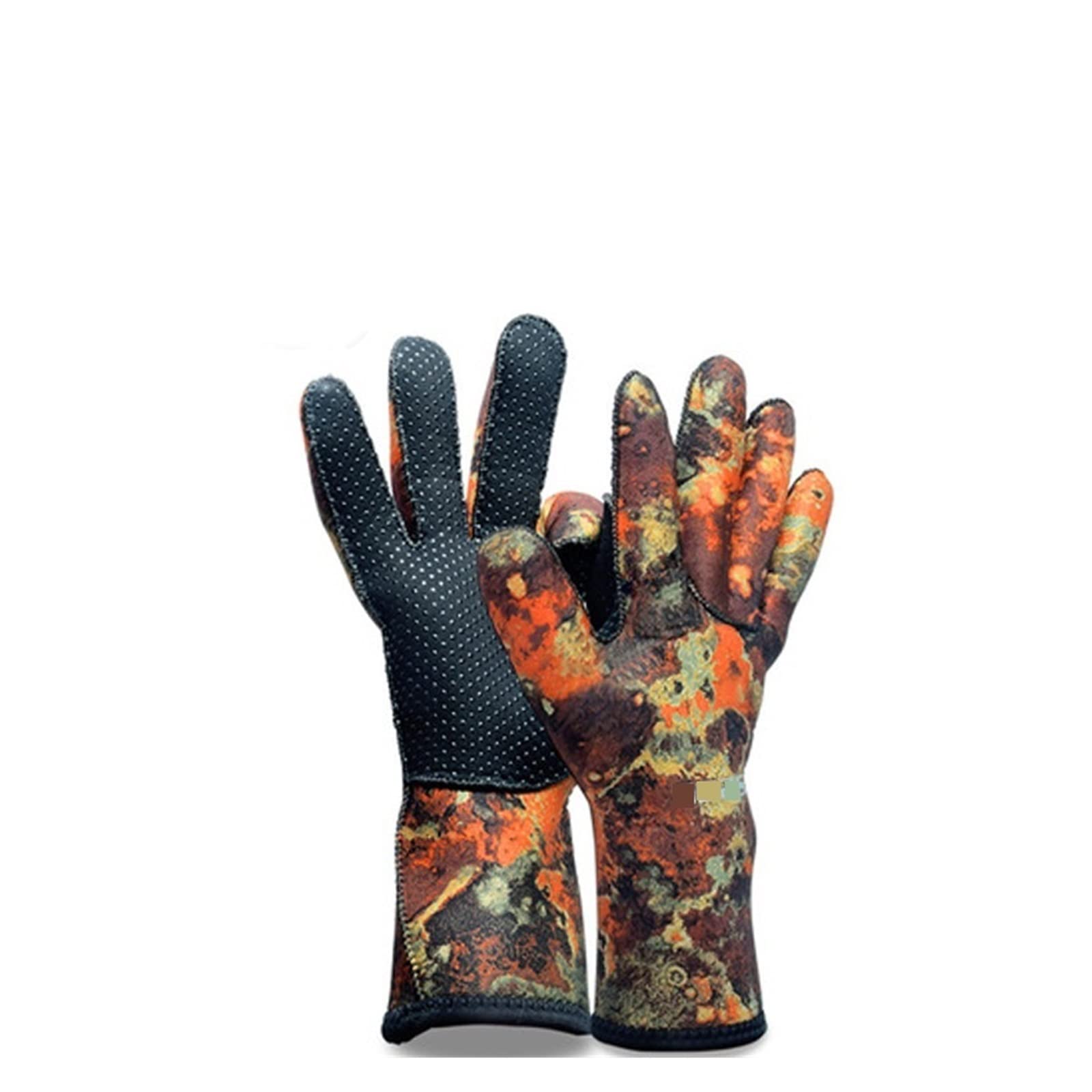 Tauchhandschuhe 3 mm Neopren Kratzfest Hält warm for Schnorcheln Paddeln Surfen Kanufahren Speerfischen Skifahren Wassersport VielfäLtige AnwendungsmöGlichkeiten(Camouflage,S)