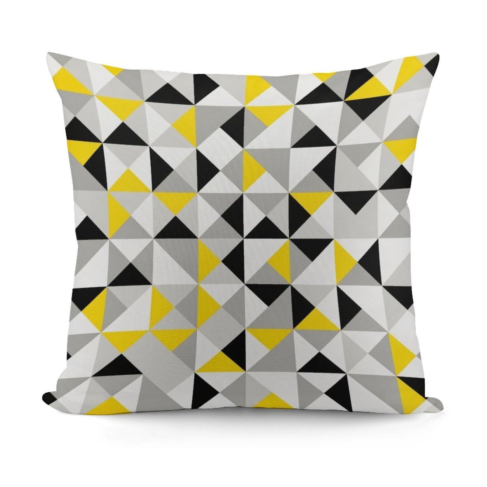 Smazdfxx Picture(38) Softffy White Yellow And Gray Geometric Triangles Cushion Covers Throw Pillow Cover Modern Home Decor For Sofa Bedroom Pillow Shell